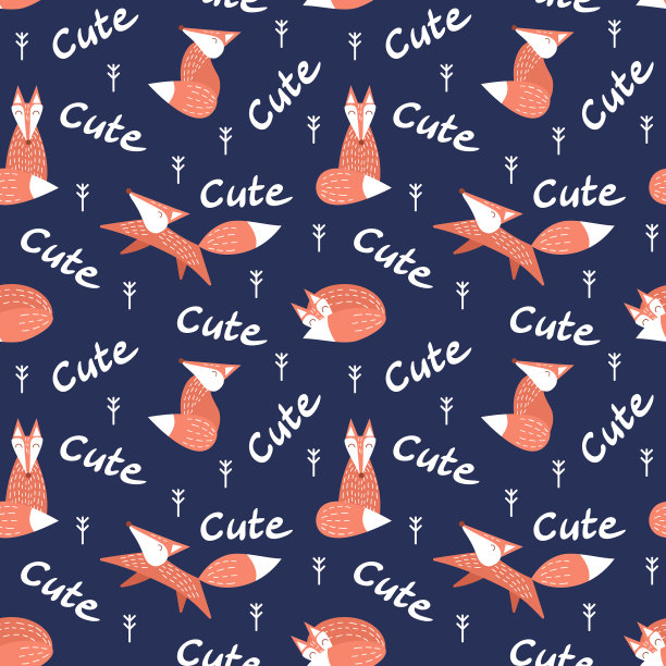 图案与可爱的狐狸在斯堪的纳维亚风格图片下载