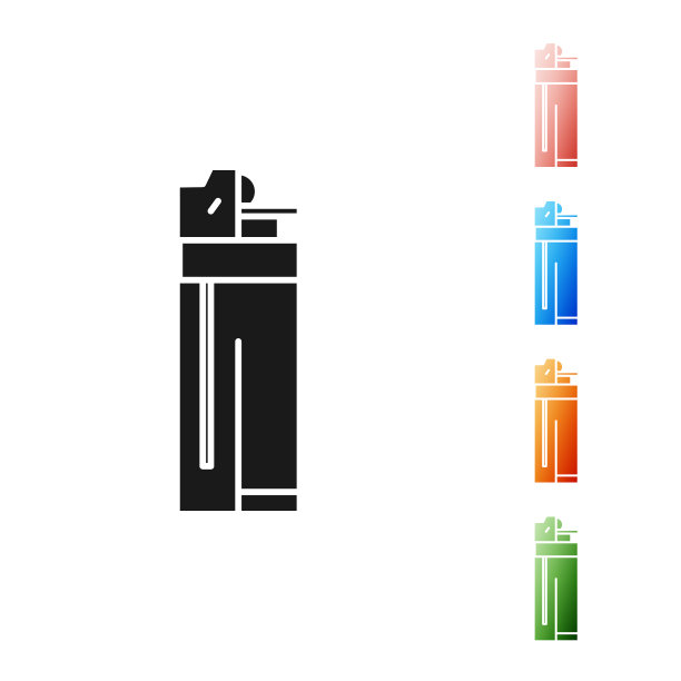 黑色打火机图标孤立在白色背景图片下载