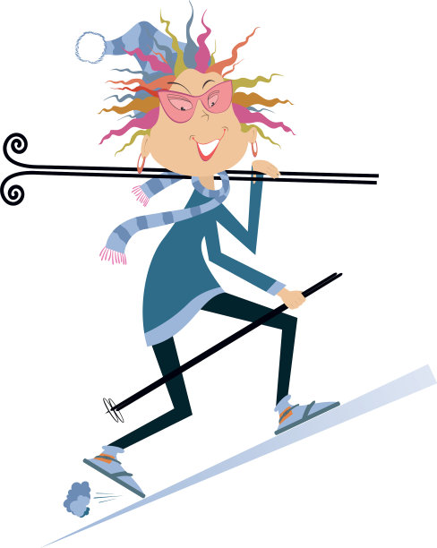 年轻的滑雪女子被孤立了图片下载