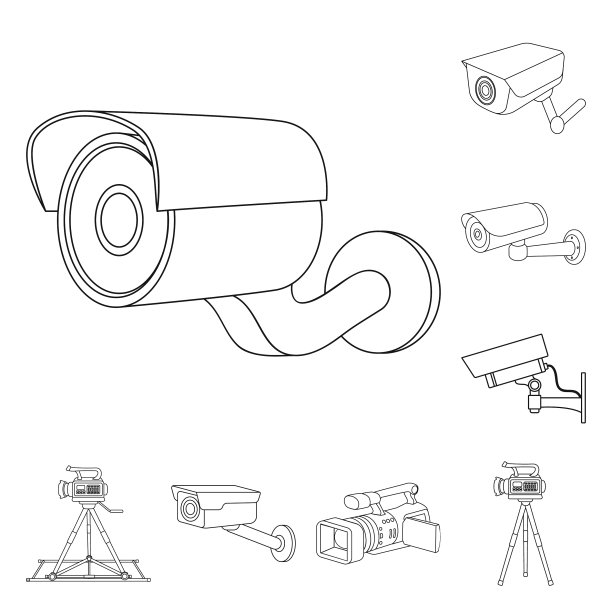 设计的摄像机和相机图标集图片下载