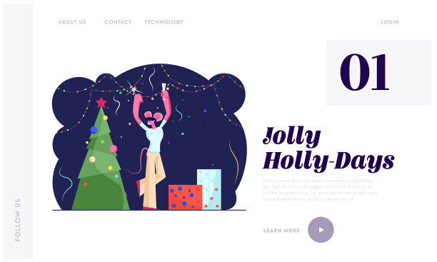 2020年新年网站登陆页面快乐人在图片下载