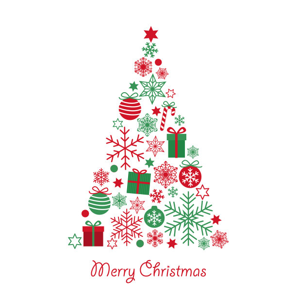 圣诞贺卡与可爱的三角图片下载