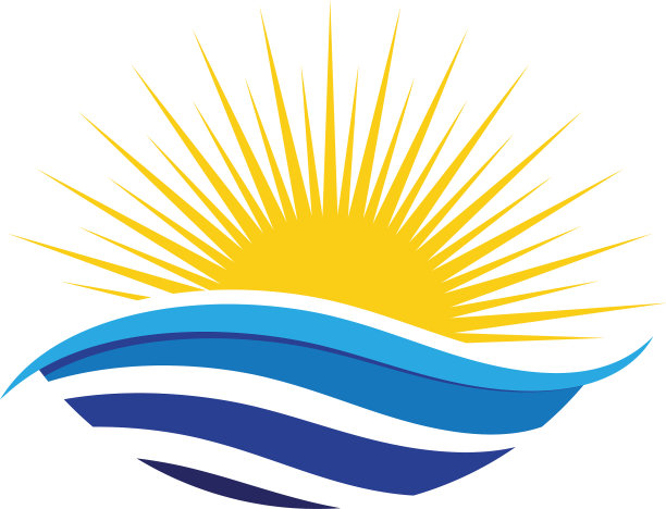 太阳水波图标图片下载