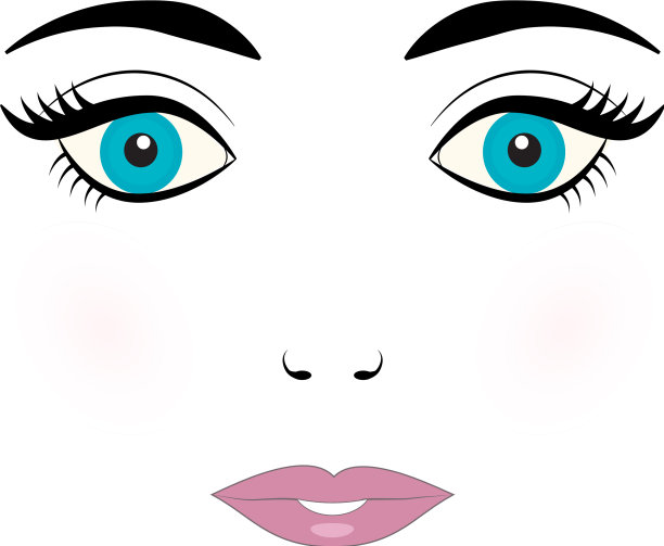 可爱的年轻女子脸娃娃的脸和蓝色的眼睛图片下载