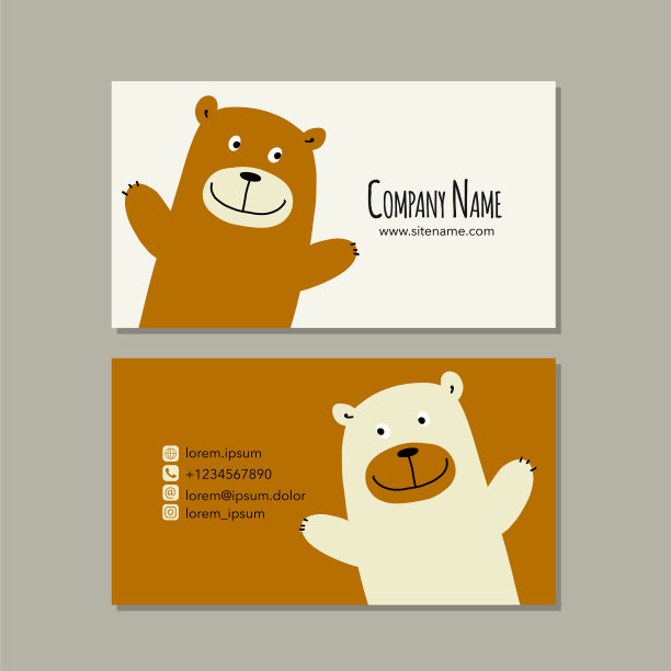 卡片设计与搞笑小熊图片下载