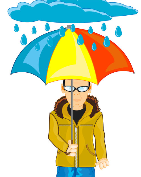 在雨中打着伞的人图片下载