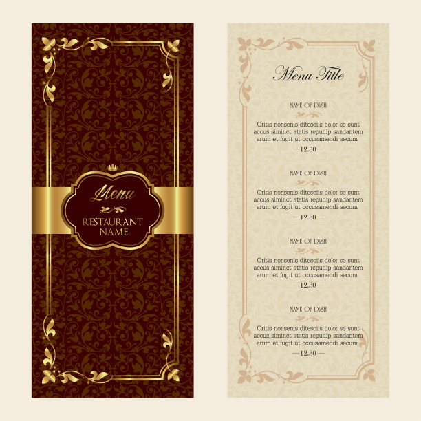 餐厅菜单设计图片下载