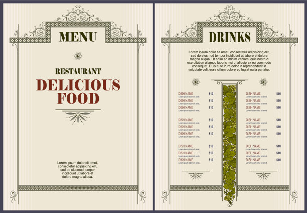 餐厅菜单模板或其他设计图片下载