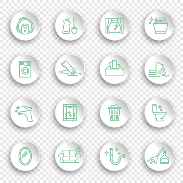 清洁和家务图标细线样式上图片下载