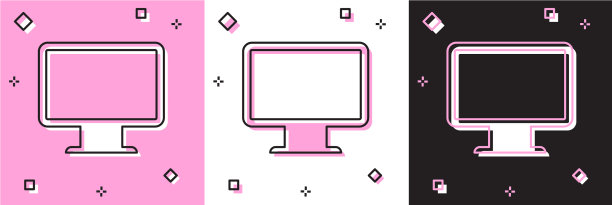 将电脑显示器屏幕图标隔离为粉红色图片下载