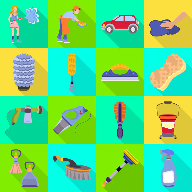 设计清洁和设备标志集图片下载