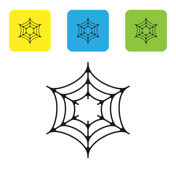 黑色蜘蛛网图标孤立在白色背景上图片下载