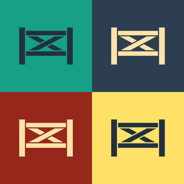 色彩花园栅栏木制图标孤立上的色彩图片下载