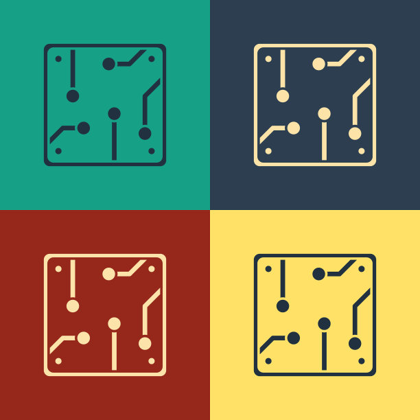 颜色处理器图标隔离在颜色背景上图片下载