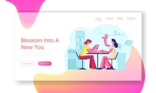 女士访问美容院网站登陆页图片下载