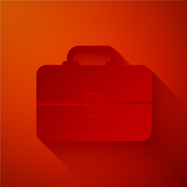 剪纸工具箱图标隔离在红色背景图片下载