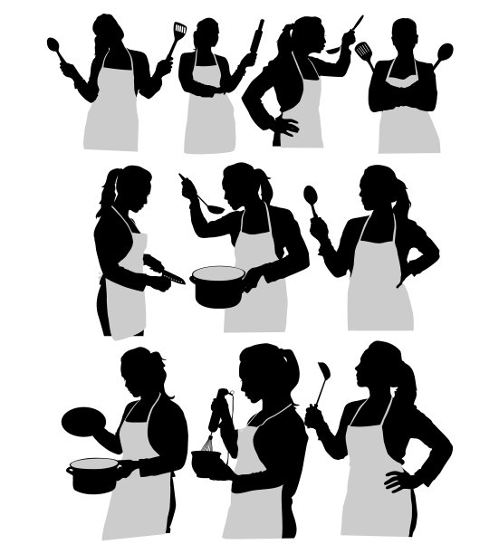 拿着厨房用具的女孩图片下载