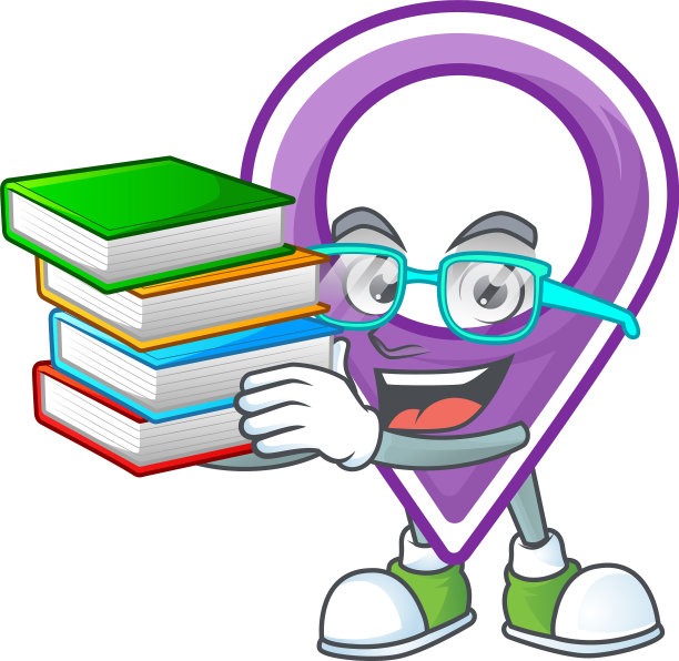 学生用书钉定位漫画上的白色图片下载