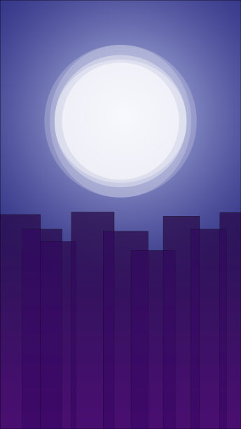 夜间景观平面设计移动图片下载