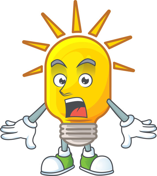 奇怪的灯黄色与卡通人物形状图片下载