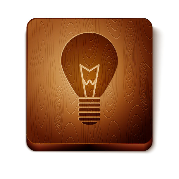 棕色灯泡与概念概念图标图片下载