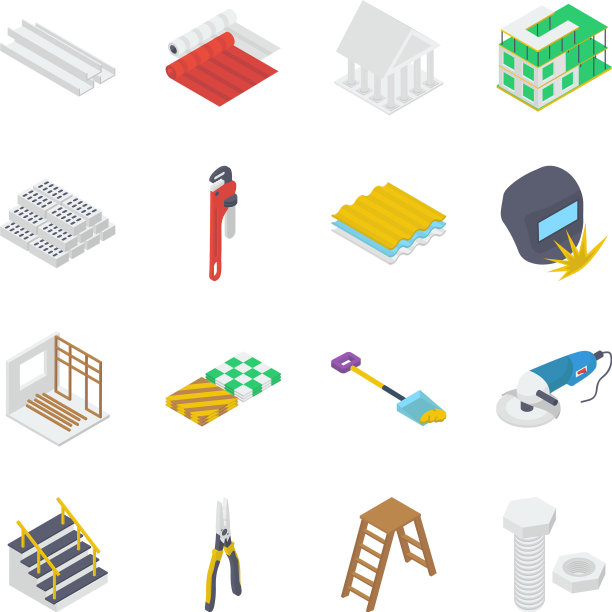 建筑仪器等距图标包图片下载