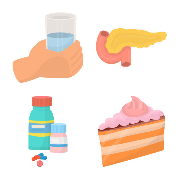 孤立对象糖尿病与糖尿病体征设置图片下载