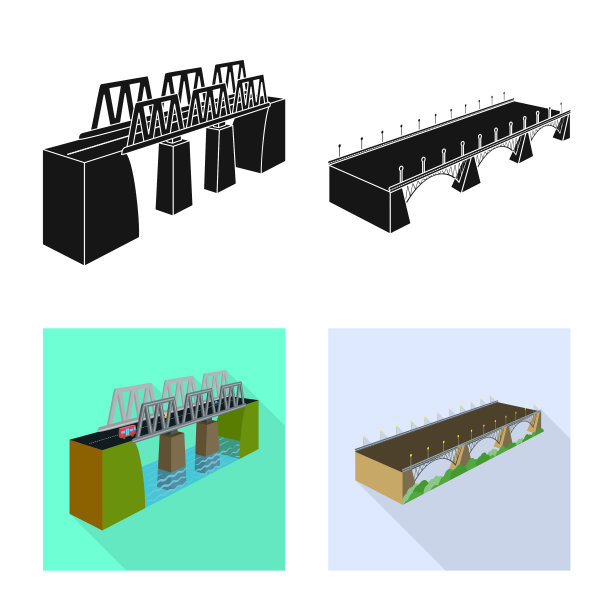 孤立的对象连接和设计图标图片下载