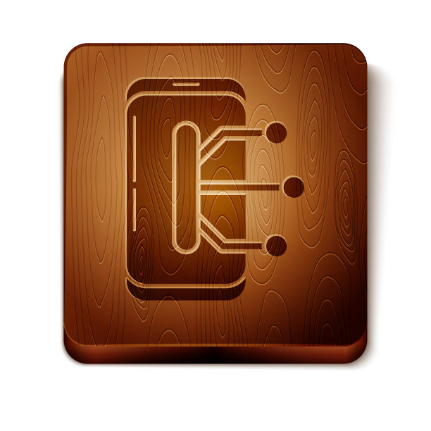 棕色智能手机手机图标隔离图片下载