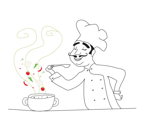 厨师煮汤-涂鸦图片下载