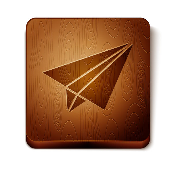 棕色纸飞机图标孤立在白色图片下载