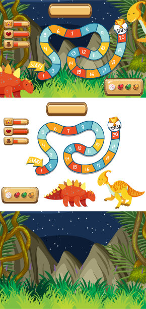 设置游戏背景模板与恐龙图片下载