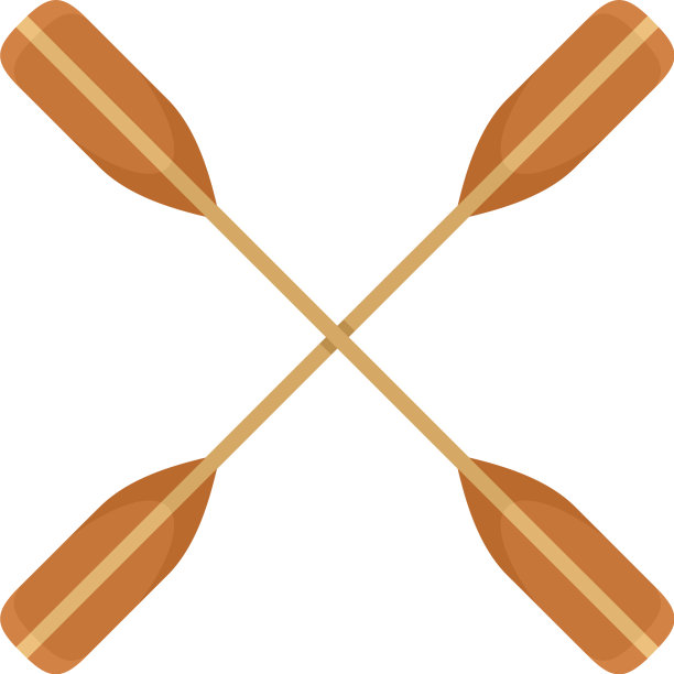 交叉划桨图标平坦风格图片下载