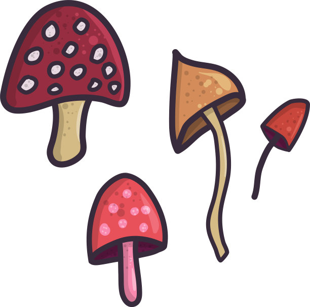 平面蘑菇涂鸦风格图标图片下载