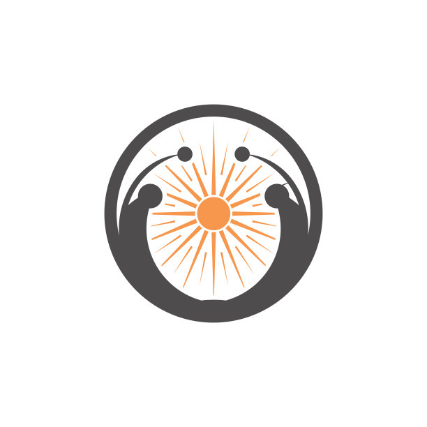 在地平线上设计太阳标志或夏季标志图片下载