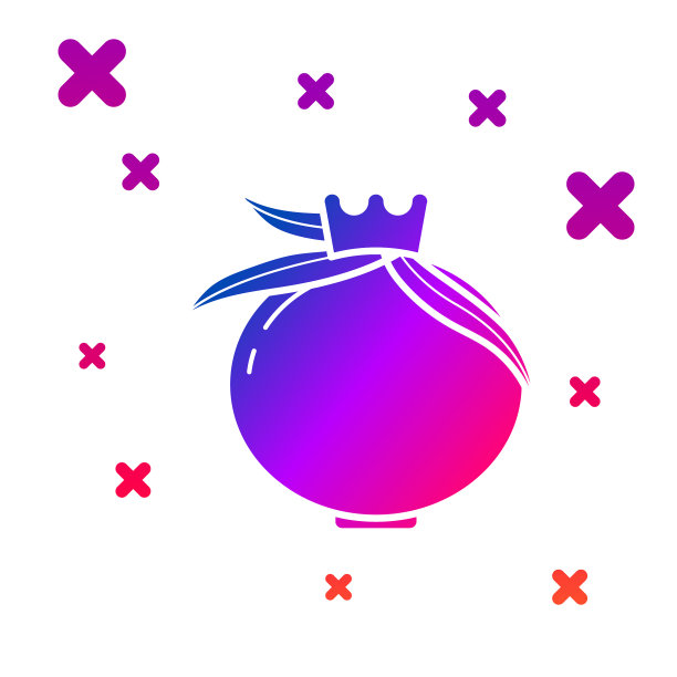 颜色石榴图标孤立在白色图片下载