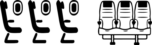 飞机座位图标孤立的白色背景图片下载