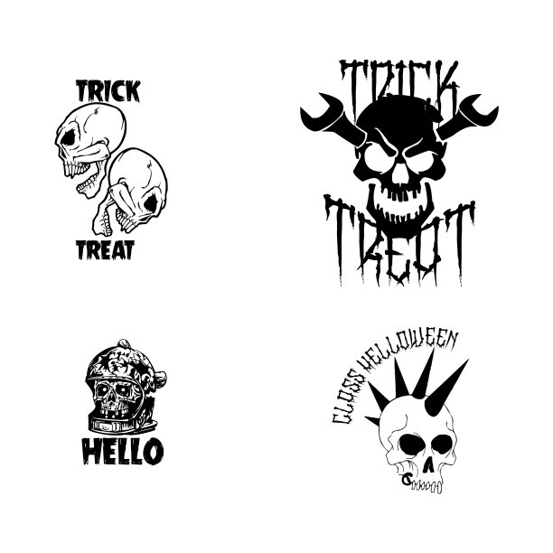 骷髅万圣节布景元素图片下载