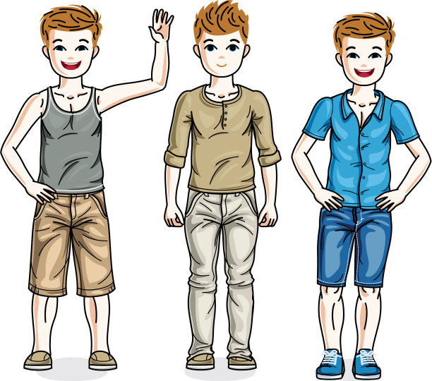 美丽快乐的少年男孩摆姿势图片下载