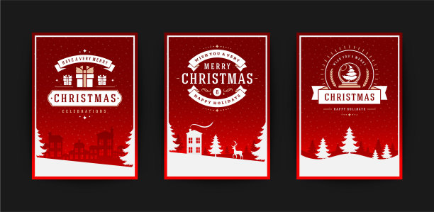 圣诞贺卡集和装饰图片下载