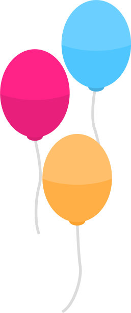 生日气球图标等距风格图片下载