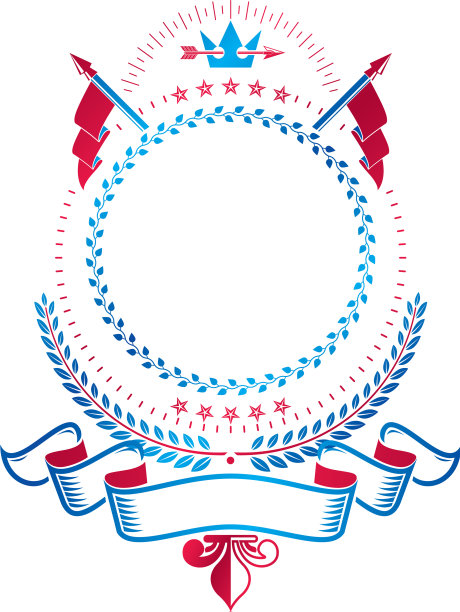 图形徽章创建与古老的皇冠和图片下载