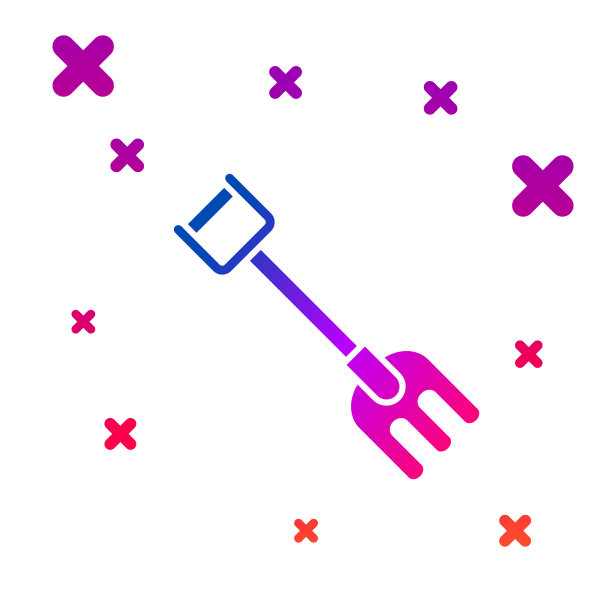 颜色花园耙图标孤立在白色图片下载