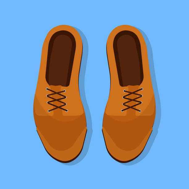 鞋男顶视图棕色平底图标时尚靴图片下载