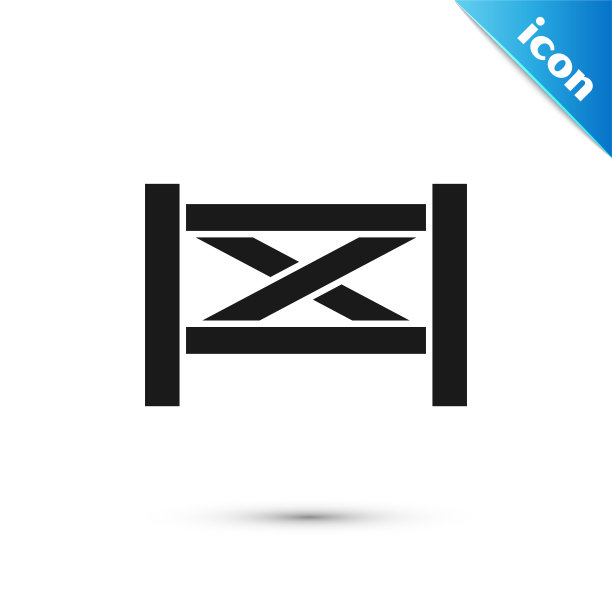 黑色花园栅栏木制图标孤立在白色图片下载