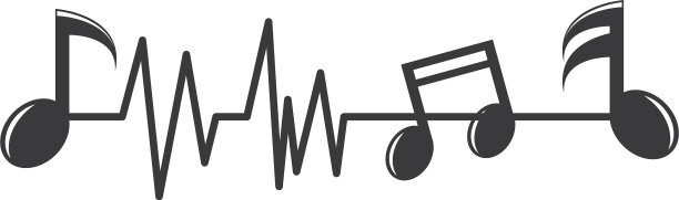 音乐音符脉冲线均衡器和音效图片下载