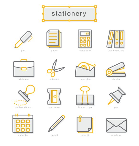 细线图标设置文具图片下载