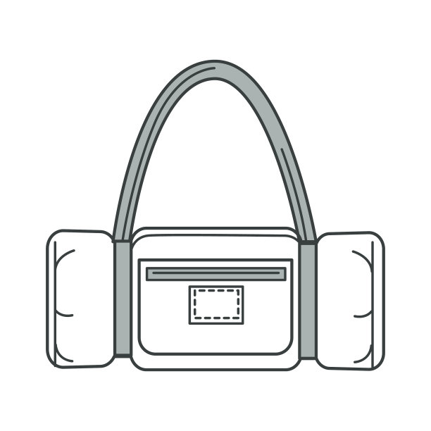 手提包或运动包孤立的轮廓图标图片下载
