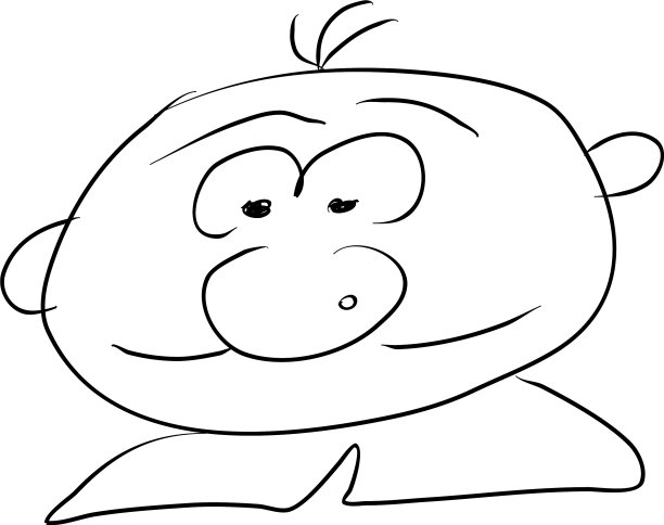 男脸漫画头像图标黑色素描图片下载