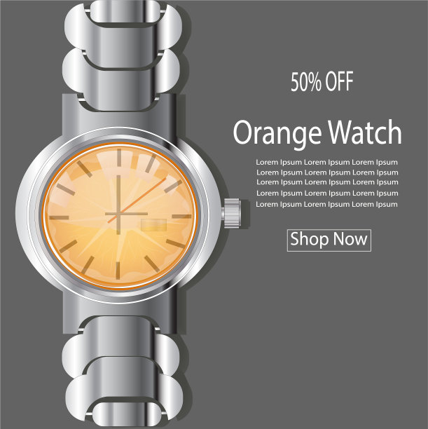 橘子水果手表背景模板图片下载